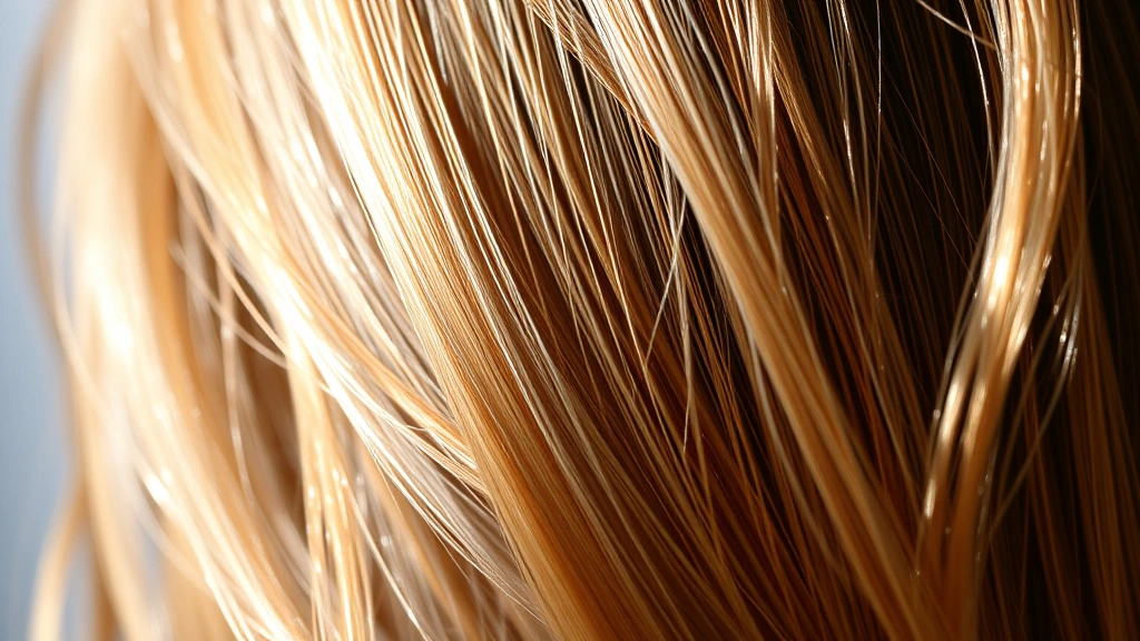 Close-up of healthy, thick hair strands with visible shine and volume, natural sunlight highlighting hair texture and growth, vibrant and radiant appearance