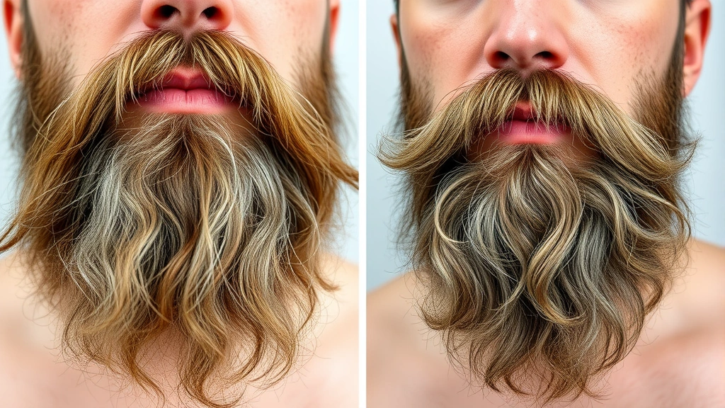 Side-by-side comparison of well-maintained beard versus neglected beard, demonstrating health and appearance differences from consistent care routine