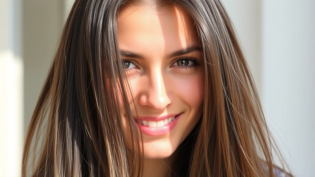 Person with visibly thick, shiny, long hair in sunlight, healthy scalp visible, confident expression, demonstrating hair growth results after treatment