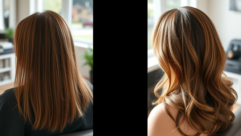 Split-screen showing hair transformation progression over time, left side showing thinner hair, right side showing fuller, healthier hair growth, natural lighting, demonstrating visible improvement and results