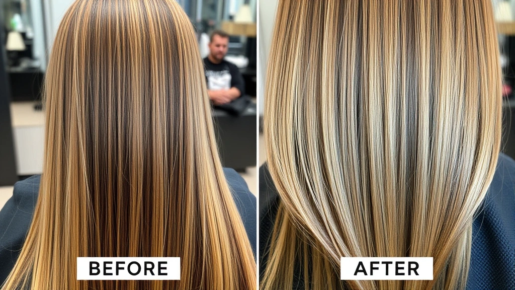 Before and after hair transformation showing significant length and thickness improvement, healthy hair strands in close-up detail, vibrant appearance, natural lighting highlighting texture and shine improvement