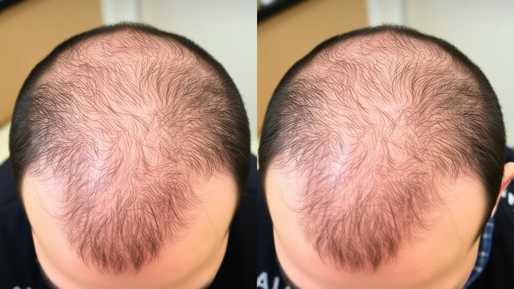 Before and after progression showing healthy scalp condition improvement, clear detailed scalp texture, natural lighting, no text or labels visible