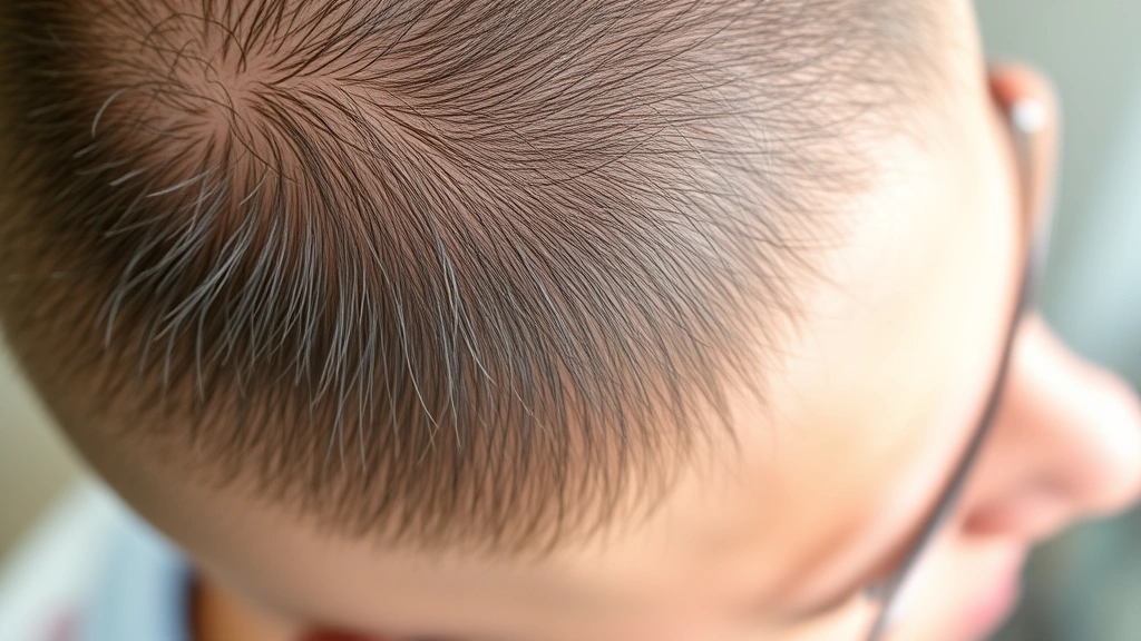 Close-up of healthy scalp and hair follicles, person with strong posture and confident expression, natural lighting showing hair texture, wellness-focused imagery, no text visible