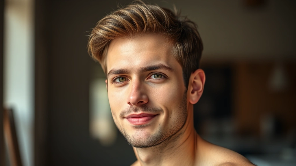 Fit man with thick healthy hair and confident expression in natural lighting, no text visible, photorealistic