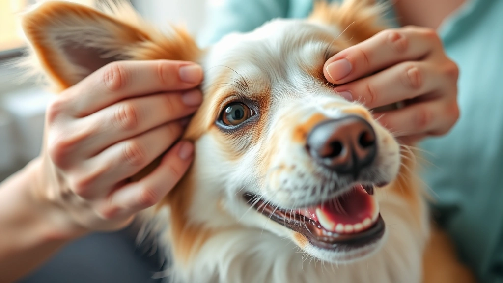 Close-up of a person applying treatment to a pet's fur, showing care and attention to detail with natural lighting, pet looking healthy and content