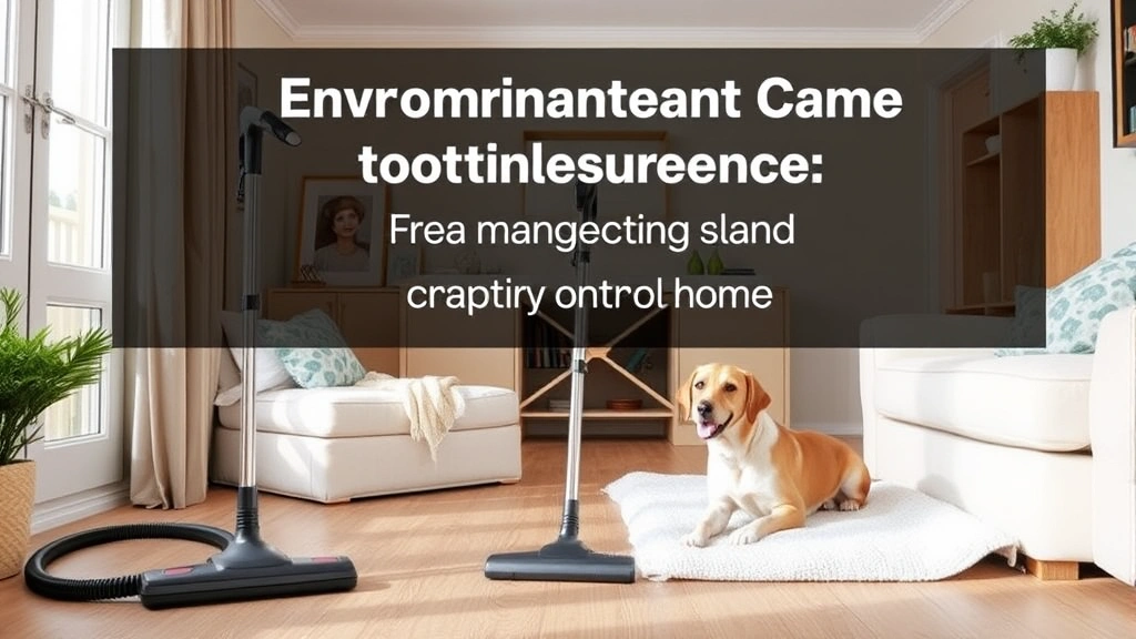A clean, organized home interior with a vacuum cleaner, fresh pet bedding, and a tidy living space representing the environmental control phase of flea management
