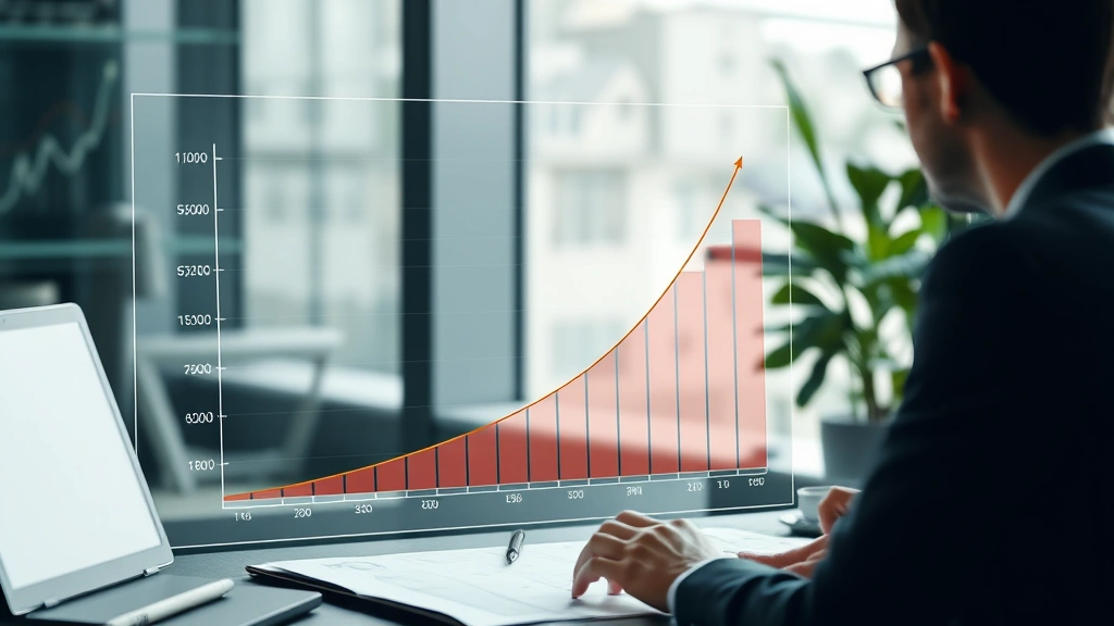 Graph visualization showing S-curve growth trajectory with person studying it, professional environment, analytical focus, representing logistic growth pattern understanding, growth metrics visible