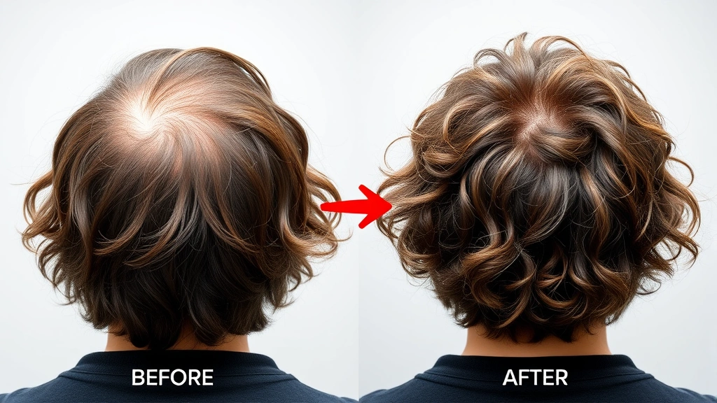 Before and after hair health progression showing gradual improvement over months, person from behind showing fuller hair density, realistic transformation timeline, natural lighting conditions