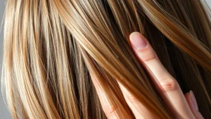 Close-up of healthy, shiny hair strands with visible volume and vitality, sunlight highlighting natural shine and texture, person running fingers through thick hair showing confidence and wellness