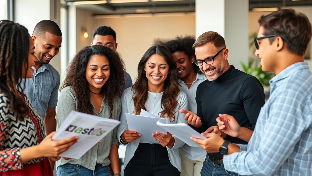 Group of diverse people collaborating and mentoring, sharing knowledge in modern space, positive energy, teamwork embodying mastery and contribution, professional yet warm setting