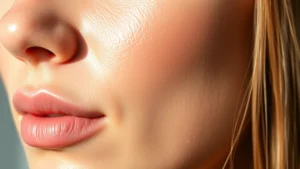 Close-up of radiant, glowing skin texture showing smooth complexion and natural luminosity, soft morning light, professional skincare results, no makeup visible