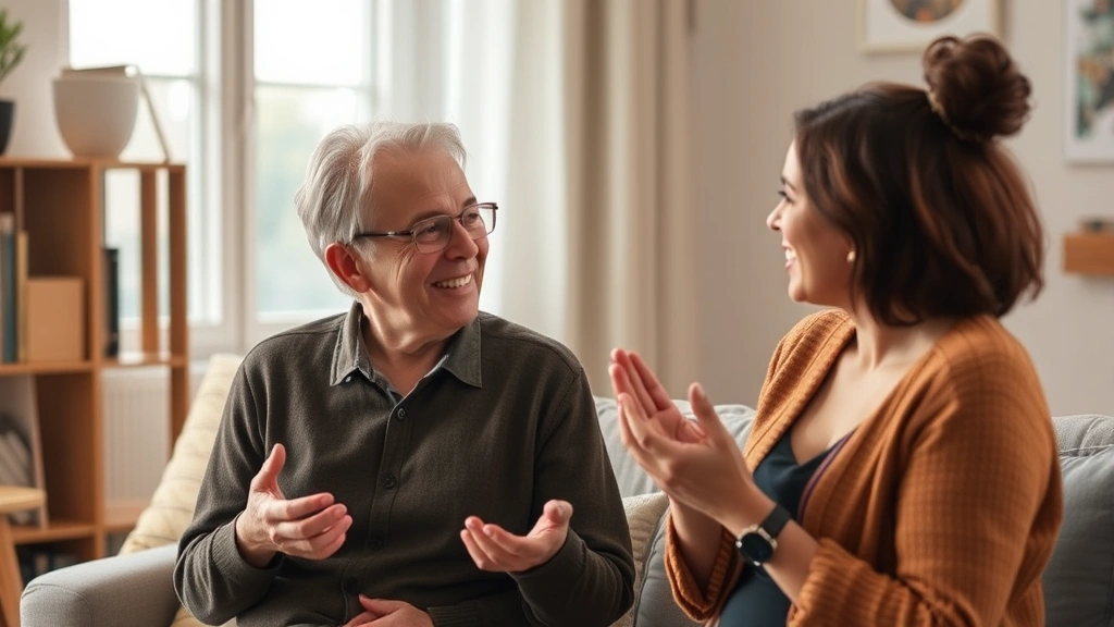 Two people having genuine conversation with warm body language and mutual respect, demonstrating healthy social connection and authentic acceptance supporting self-esteem