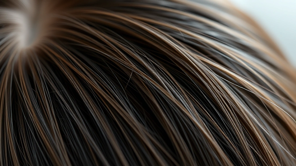 Close-up of a woman's scalp with healthy hair follicles, vibrant and thick strands, natural lighting, demonstrating hair vitality and regrowth potential, photorealistic