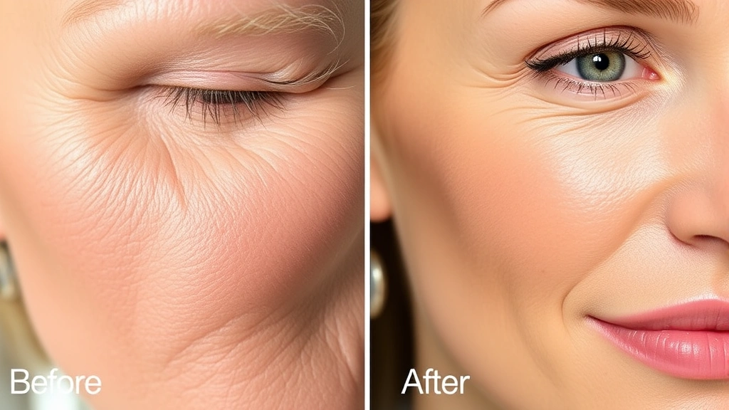 Before and after skin transformation showing improved texture and radiance, natural lighting highlighting skin luminosity, close-up of healthy glowing complexion with refined pores