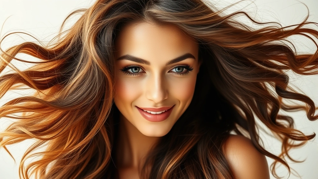 A woman with visibly healthy, thick hair flowing naturally in soft light, showing vibrant shine and strength, representing optimal hair health from proper nutrition and wellness practices